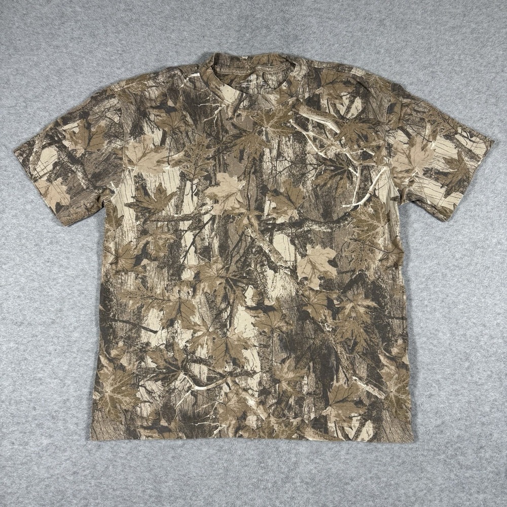 Hollister Heavyweight Boxy Fit T-Shirt Size M Brown Camo Hunting Outdoors Tee